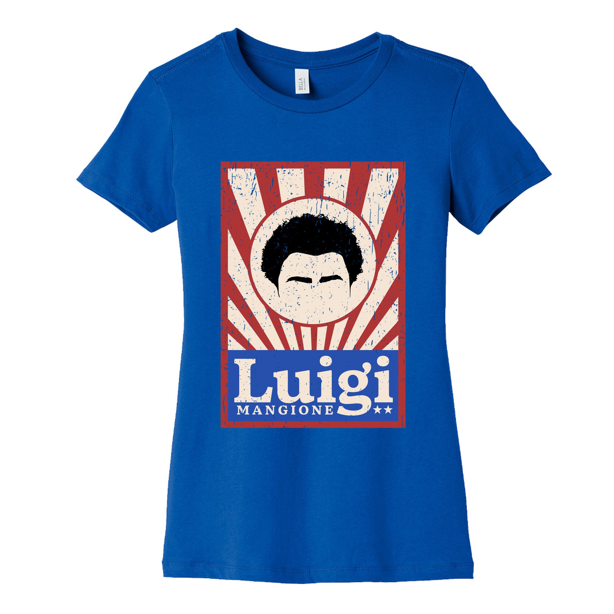 Luigi Mangione Campaign Poster Womens Cotton Tee